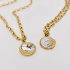 Sun Moon Round Stainless Steel Pendant Necklace | Fashion Jewelry by The Bullish Store