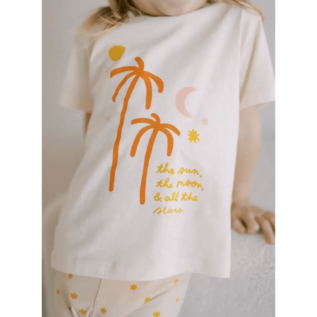 Sun, Moon Stars Organic Cotton Kids T-Shirt by Polished Prints