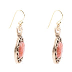 Sun Orange Sponge Coral Golden Drop Earrings by Barse Jewelry