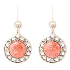 Sun Orange Sponge Coral Golden Drop Earrings by Barse Jewelry