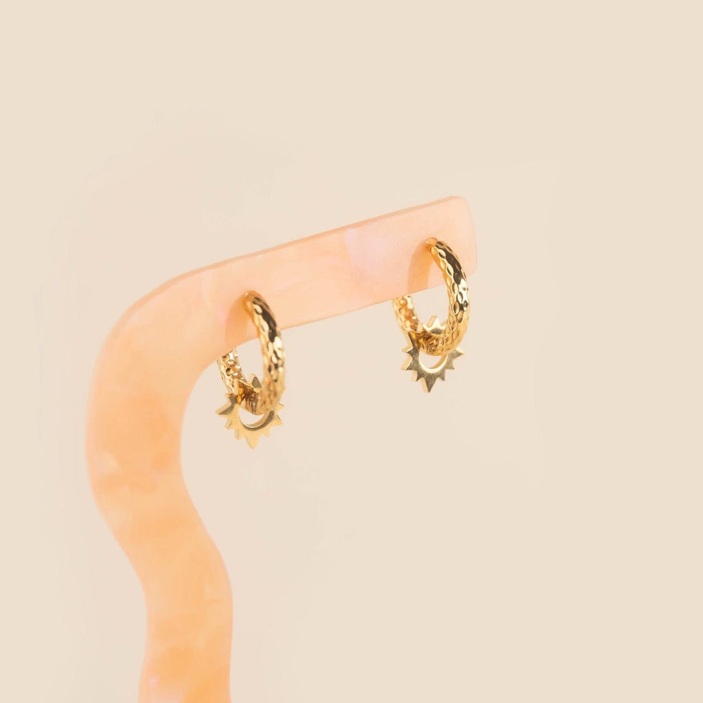 Sunburst Huggie Hoop Charms La Vie Bien Sunburst Huggie Hoop Charms