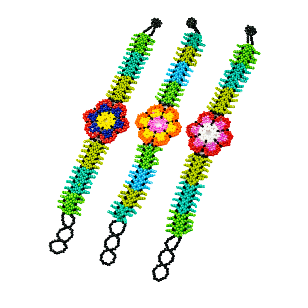 Sundance Floral Seed Bead Bracelet - Guatemala Bracelets La Vie Bien Sundance Floral Seed Bead Bracelet - Guatemala