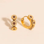 Sunflower 3D Huggie Hoop Earrings by Oh Clementine