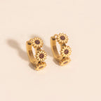 Sunflower 3D Huggie Hoop Earrings by Oh Clementine