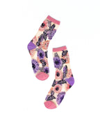Sunflower Butterfly Sheer Crew Sock by Sock Candy
