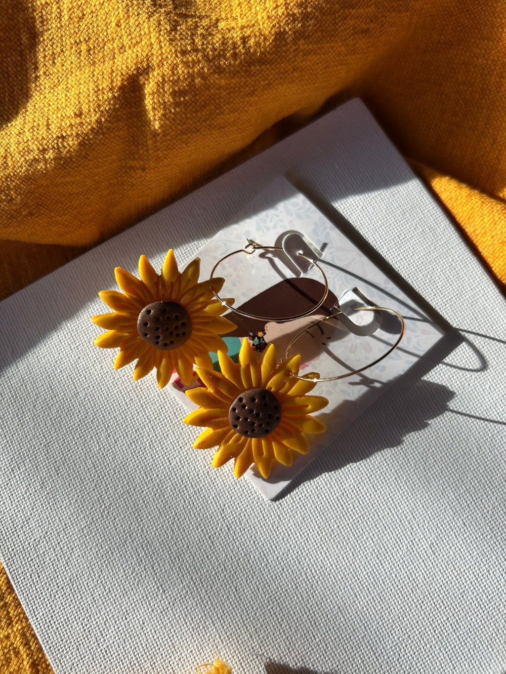 Sunflower Hoops Earrings La Vie Bien Sunflower Hoops