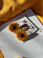 Sunflower Hoops Earrings La Vie Bien Sunflower Hoops