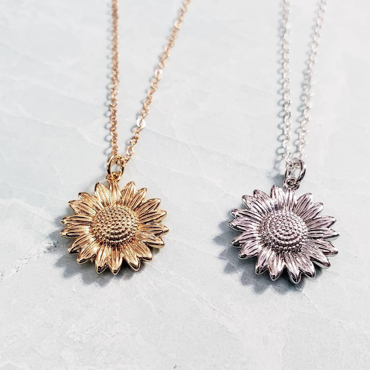 Sunflower Necklace Charm Necklaces La Vie Bien Sunflower Necklace