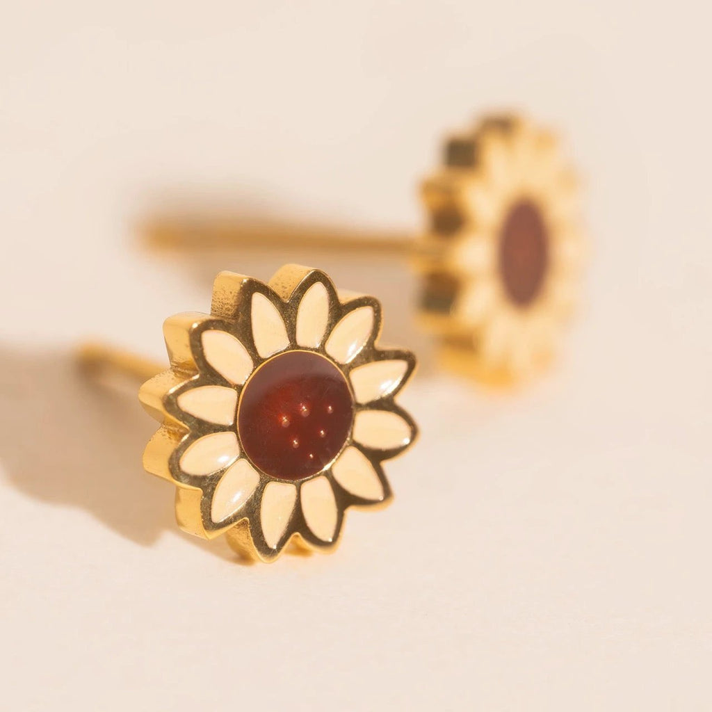 Sunflower Stud Earrings by Oh Clementine