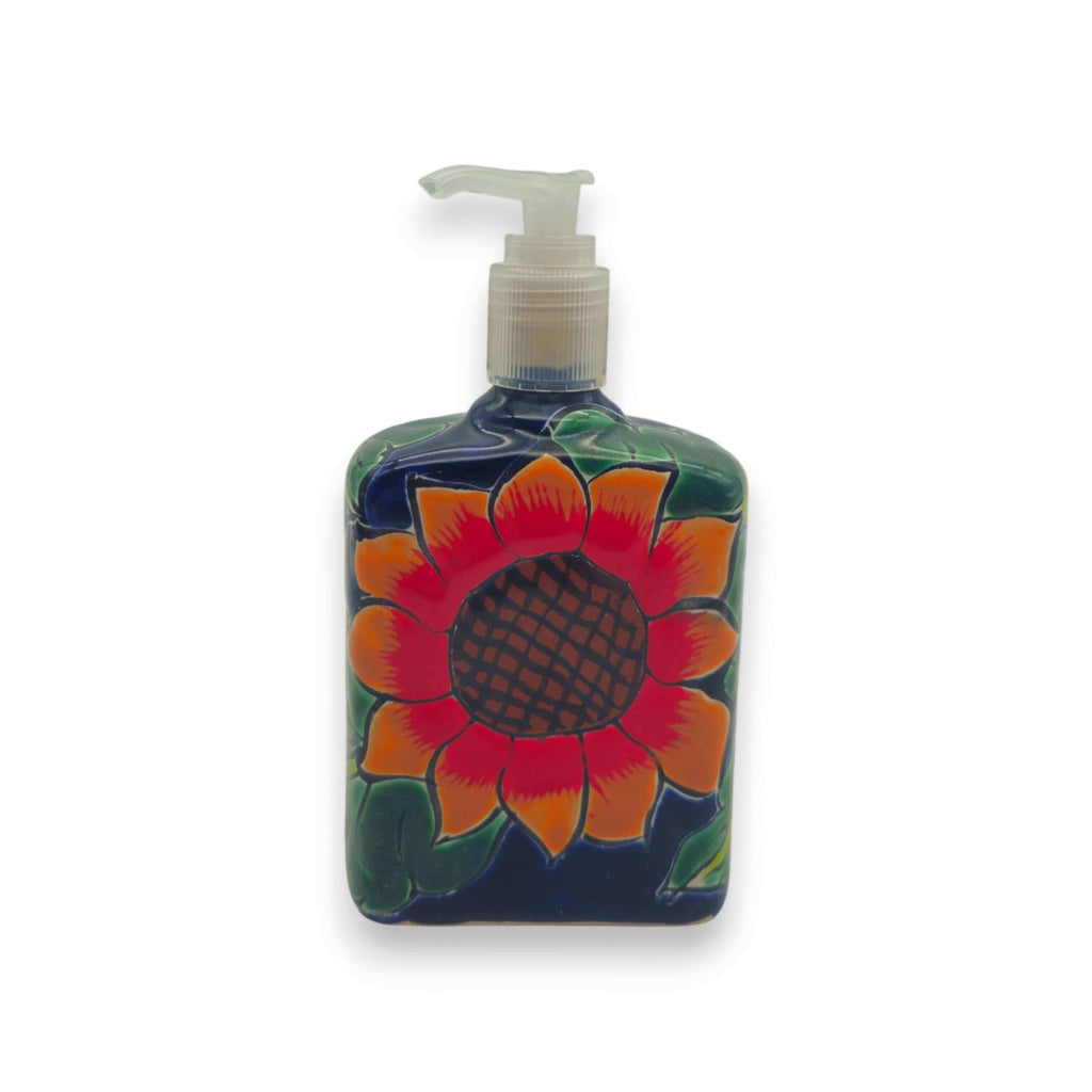 Sunflower Talavera Soap Pump | Handcrafted Ceramic Dispenser Talavera Soap Dispenser La Vie Bien Sunflower Talavera Soap Pump | Handcrafted Ceramic Dispenser