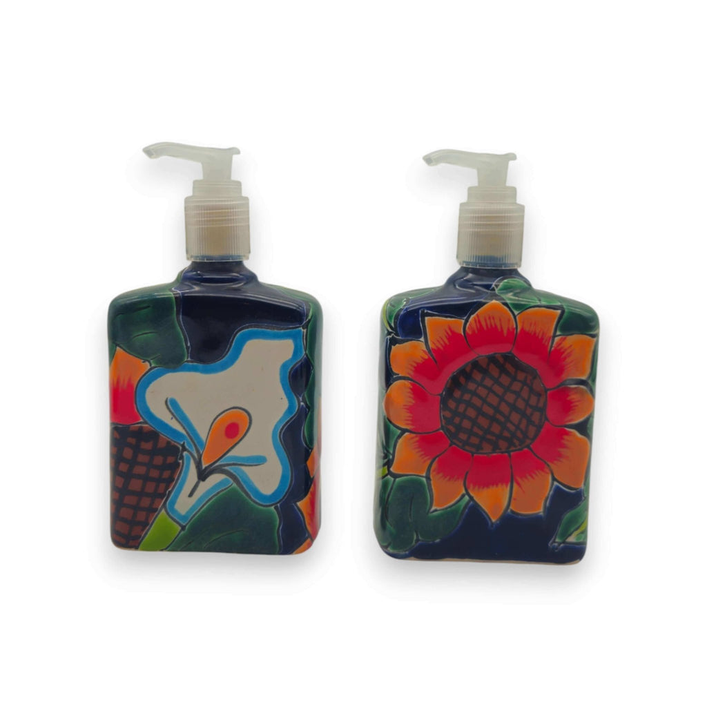 Sunflower Talavera Soap Pump | Handcrafted Ceramic Dispenser Talavera Soap Dispenser La Vie Bien Sunflower Talavera Soap Pump | Handcrafted Ceramic Dispenser