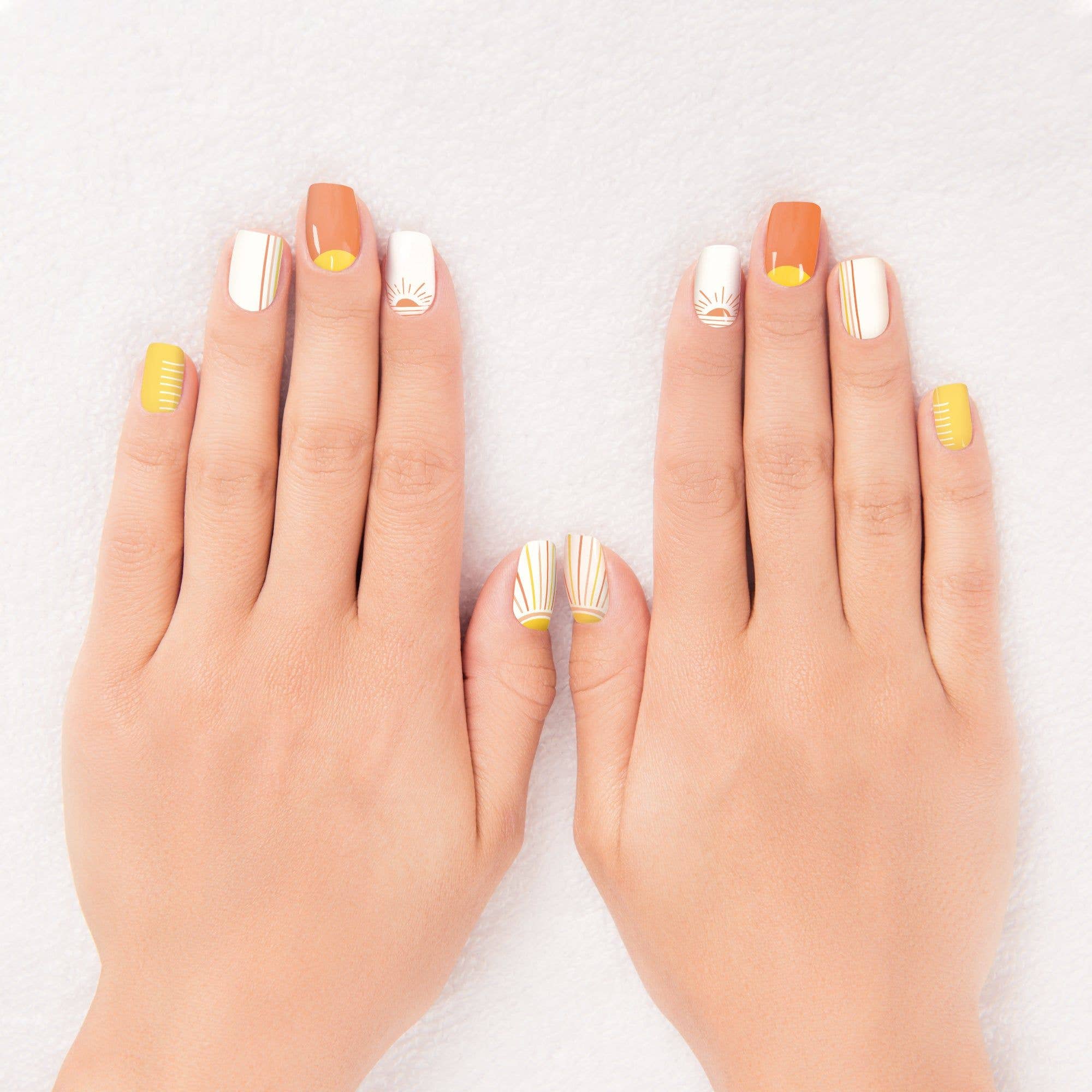 Sunny Daze Nail Wrap Kit | Yellow Sun Shine Nail Care Arts Tools Accessories | On - the - go Travel Kit