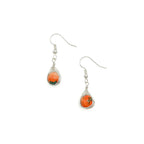 Sunrise turquoise, orange and cream jasper and silver earrings by Alegria Accessories Inc