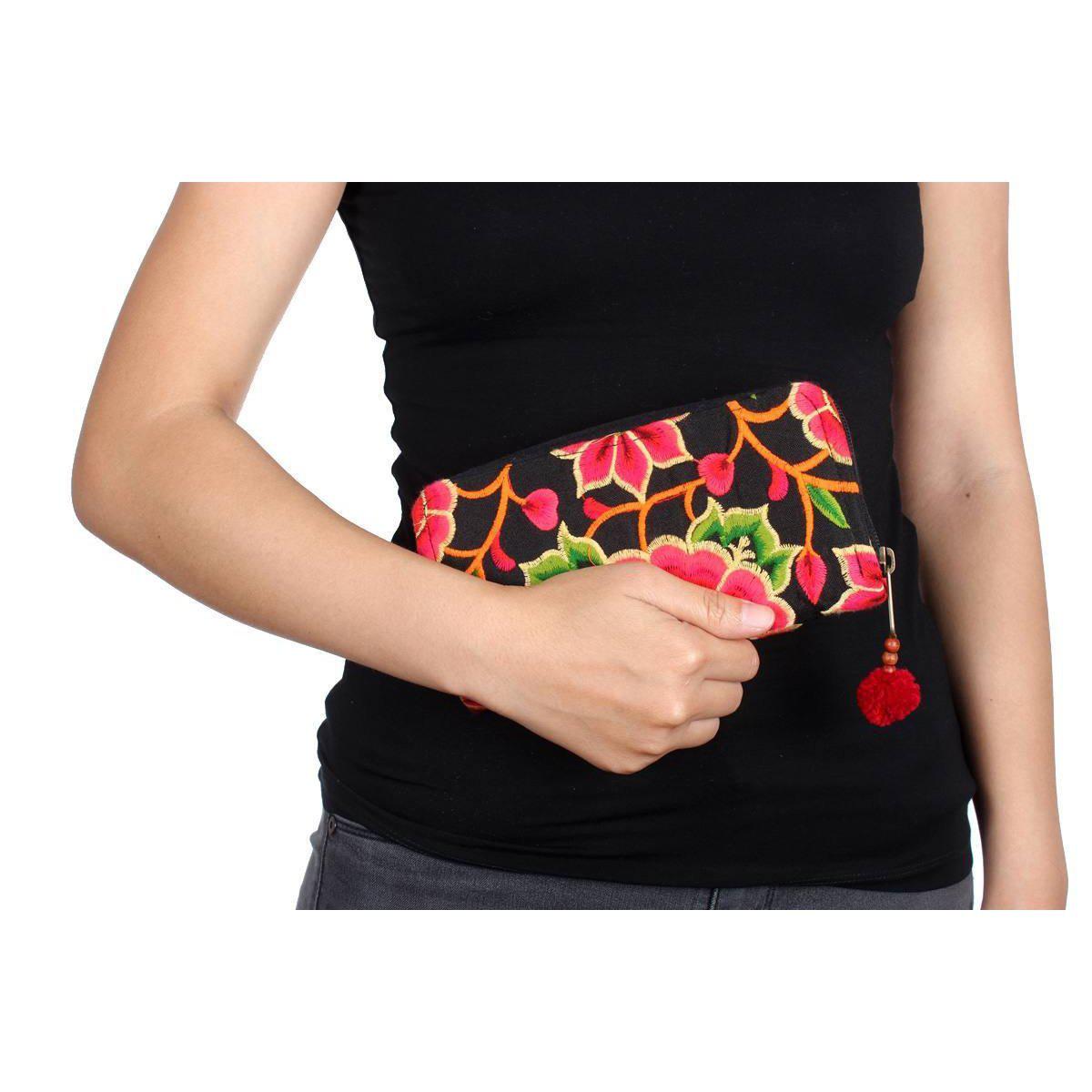 Sunrise Embroidered Wallet - Thailand Bags La Vie Bien Sunrise Embroidered Wallet - Thailand