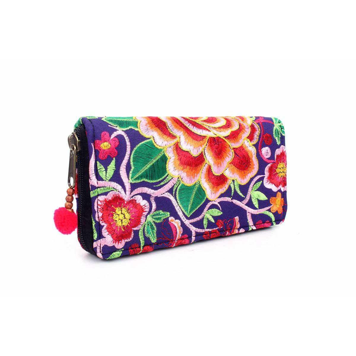 Sunrise Embroidered Wallet - Thailand Bags La Vie Bien Sunrise Embroidered Wallet - Thailand