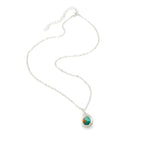 Sunrise turquoise, orange and cream jasper pendant and silver chain necklace by Alegria Accessories Inc