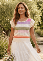 Sunshine Bliss Pointelle Knit Top Clothing La Vie Bien Sunshine Bliss Pointelle Knit Top