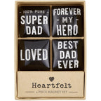 Super Dad Square Glass Magnet Set | In Gift Box Refrigerator Magnets La Vie Bien Super Dad Square Glass Magnet Set | In Gift Box