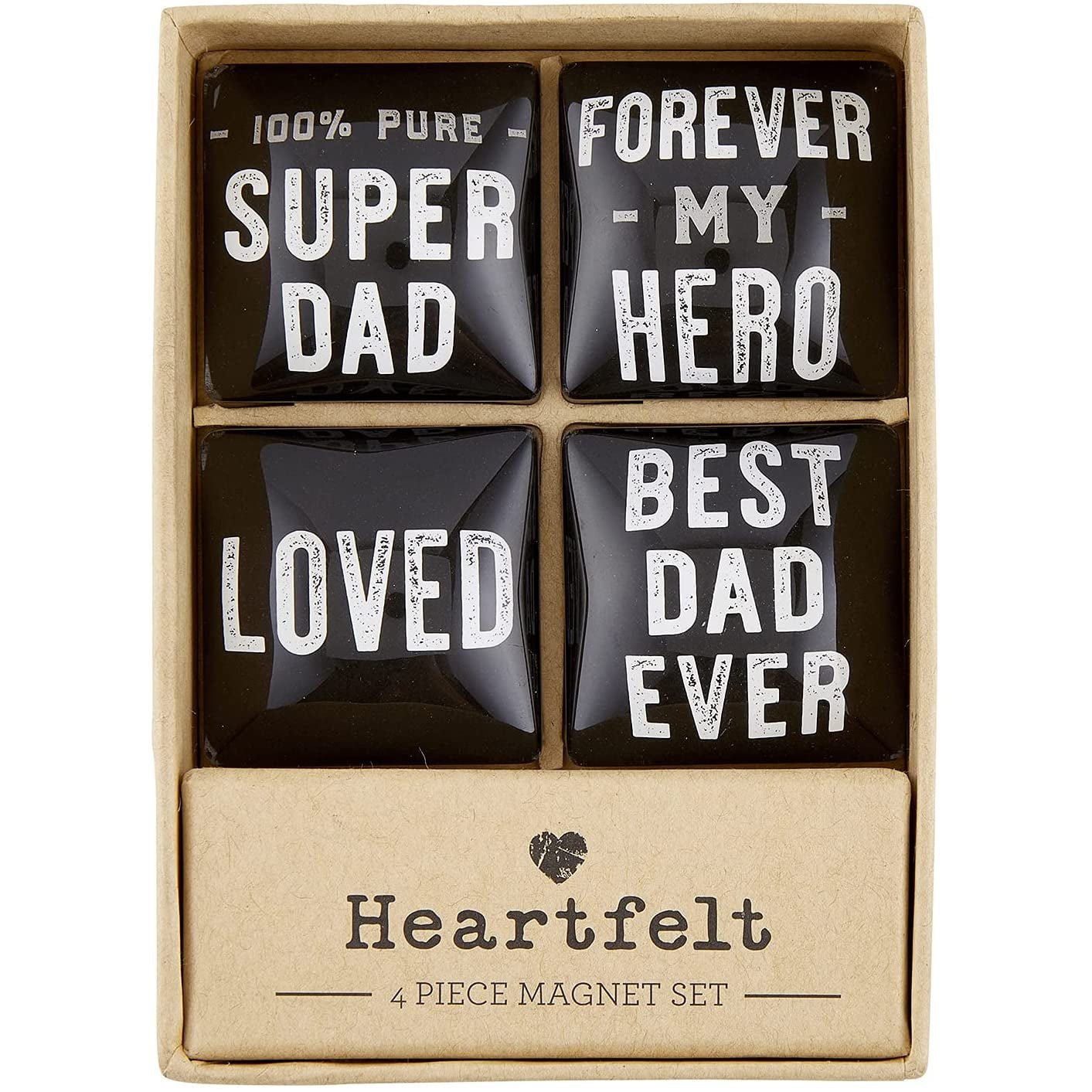 Super Dad Square Glass Magnet Set | In Gift Box Refrigerator Magnets La Vie Bien Super Dad Square Glass Magnet Set | In Gift Box