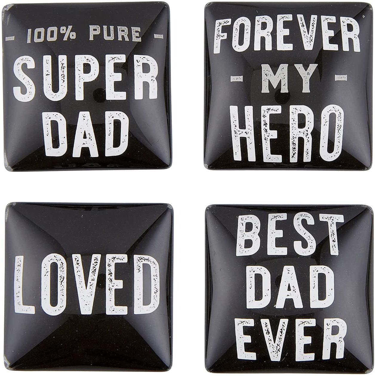Super Dad Square Glass Magnet Set | In Gift Box Refrigerator Magnets La Vie Bien Super Dad Square Glass Magnet Set | In Gift Box