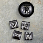Super Dad Square Glass Magnet Set | In Gift Box Refrigerator Magnets La Vie Bien Super Dad Square Glass Magnet Set | In Gift Box