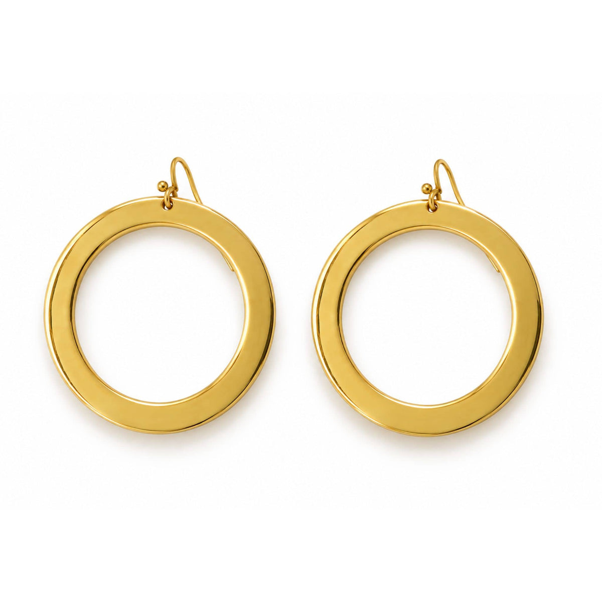 Sura Brass Circular Drop Hoop Earrings for Women Earrings La Vie Bien Sura Brass Circular Drop Hoop Earrings for Women