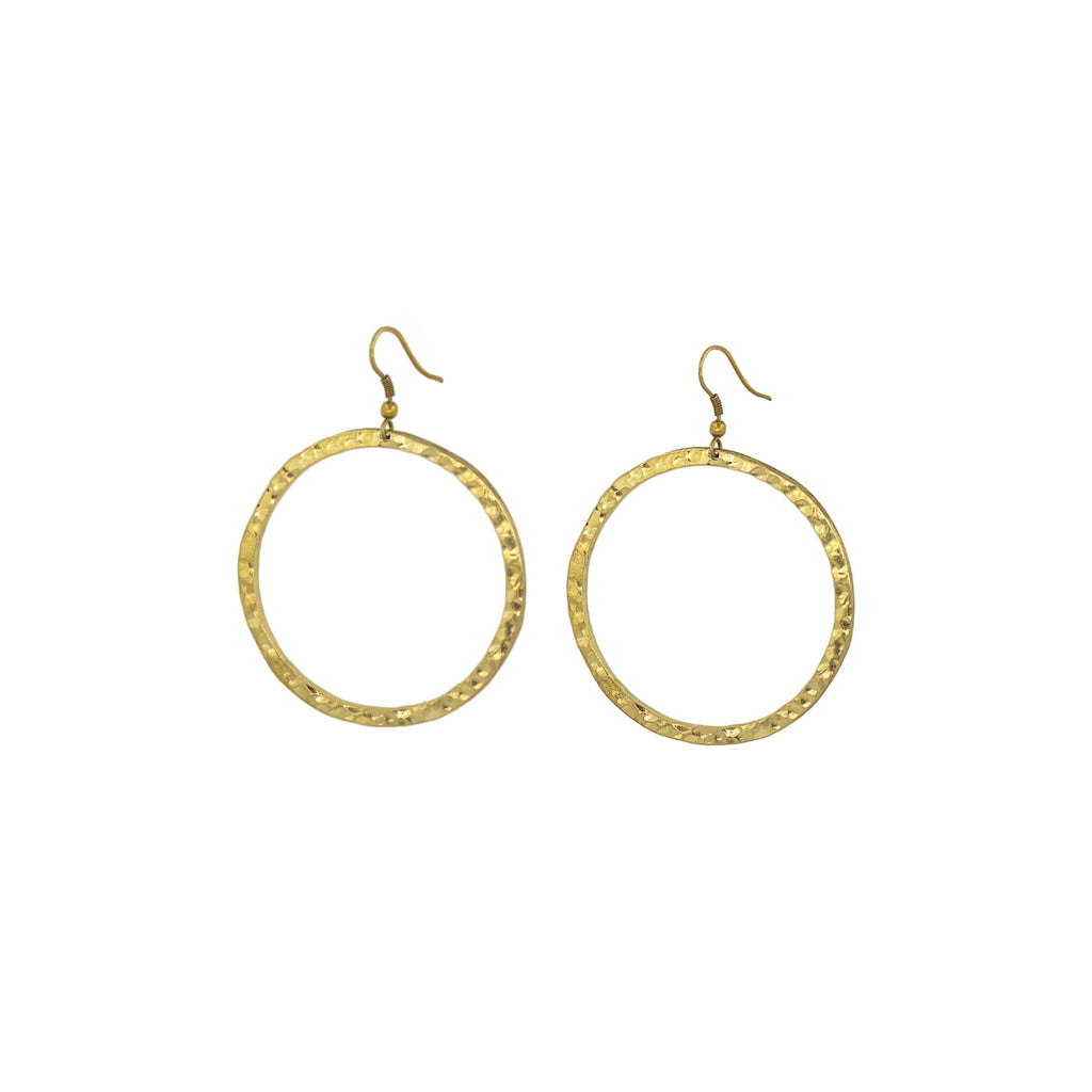 Sura Brass Circular Drop Hoop Earrings for Women Earrings La Vie Bien Sura Brass Circular Drop Hoop Earrings for Women