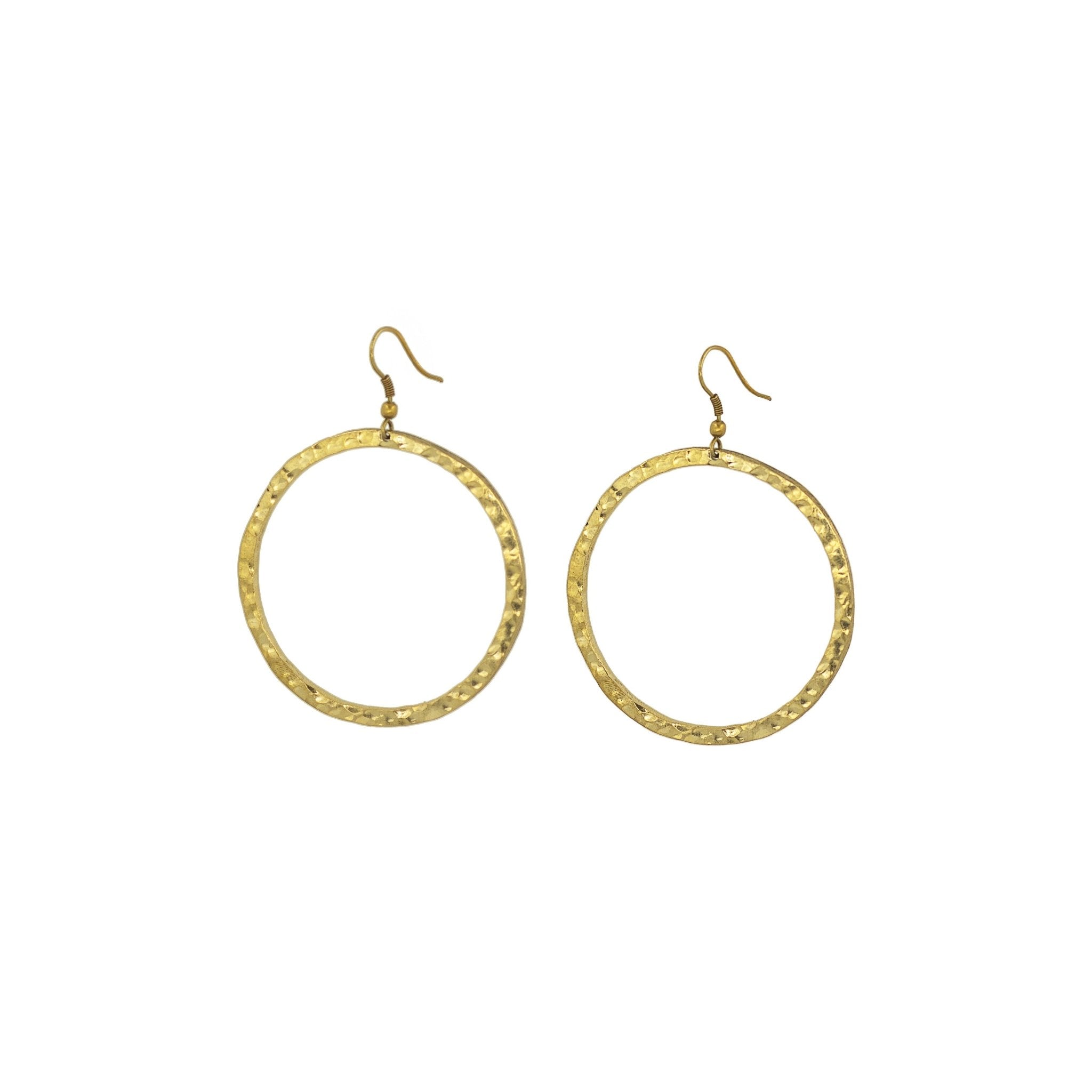 Sura Brass Circular Drop Hoop Earrings for Women Earrings La Vie Bien Sura Brass Circular Drop Hoop Earrings for Women