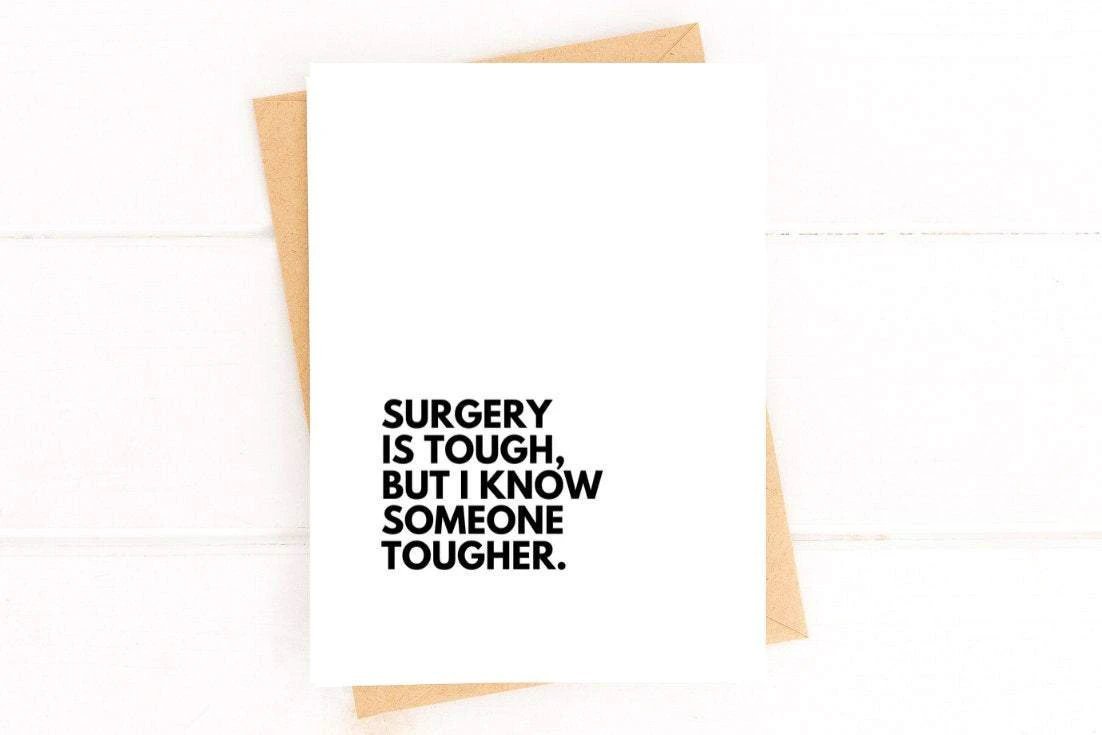 Surgery is Tough Cancer Get Well Card by Five Dot Post