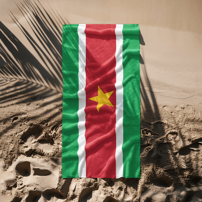 Suriname Flag Beach Towel Beach Towel (Generic Brand) La Vie Bien Suriname Flag Beach Towel