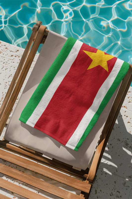 Suriname Flag Beach Towel Beach Towel (Generic Brand) La Vie Bien Suriname Flag Beach Towel