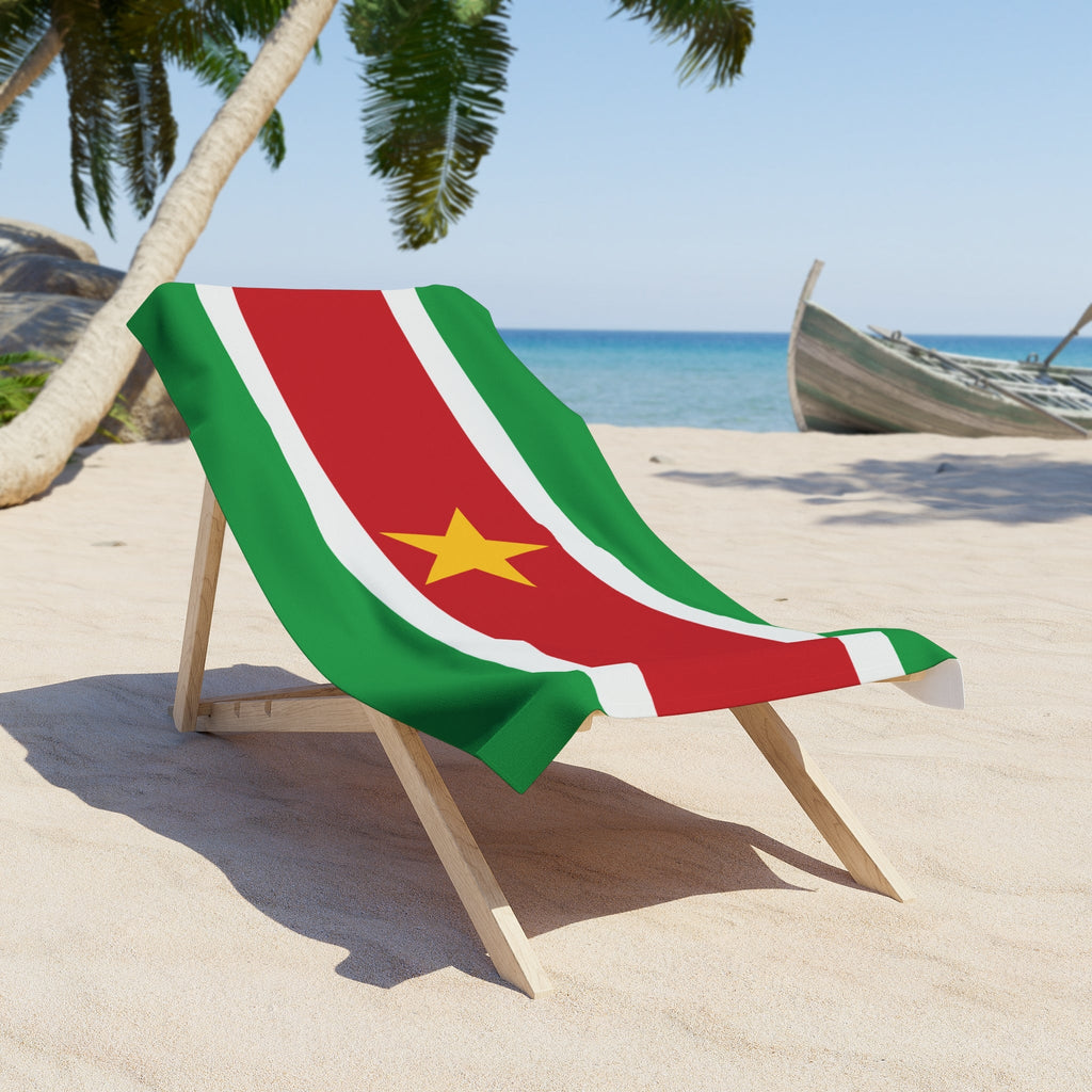 Suriname Flag Beach Towel Beach Towel (Generic Brand) La Vie Bien Suriname Flag Beach Towel