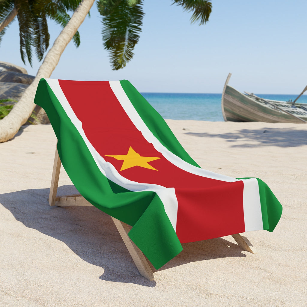 Suriname Flag Beach Towel Beach Towel (Generic Brand) La Vie Bien Suriname Flag Beach Towel