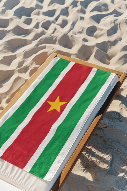 Suriname Flag Beach Towel Beach Towel (Generic Brand) La Vie Bien Suriname Flag Beach Towel