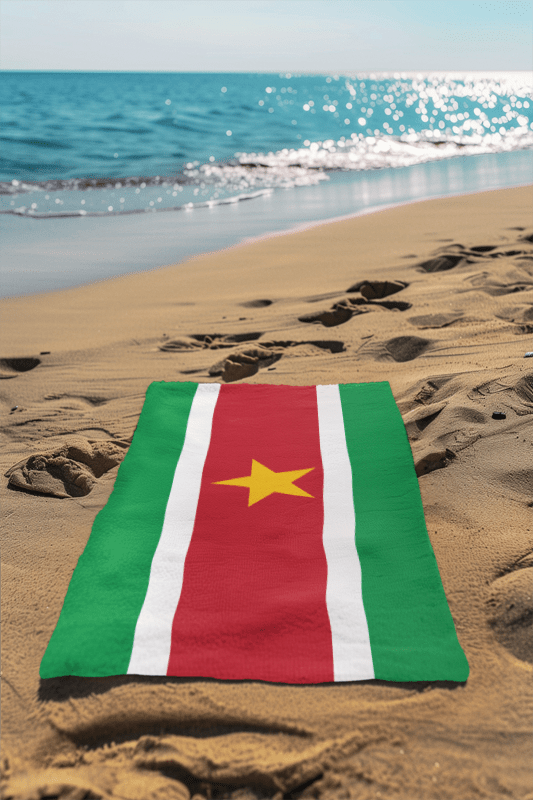 Suriname Flag Beach Towel Beach Towel (Generic Brand) La Vie Bien Suriname Flag Beach Towel
