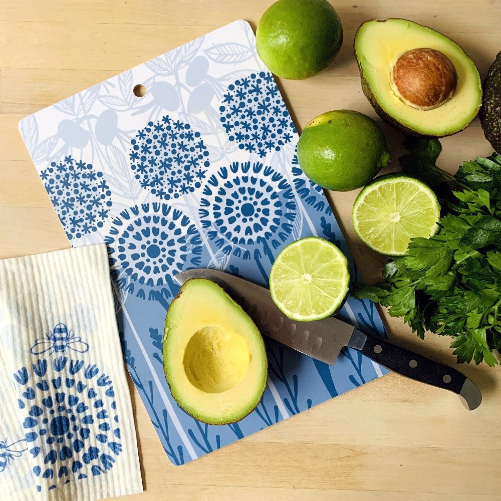 Sustainable Cutting Board | Bloom in Blue Cutting Board La Vie Bien Sustainable Cutting Board | Bloom in Blue