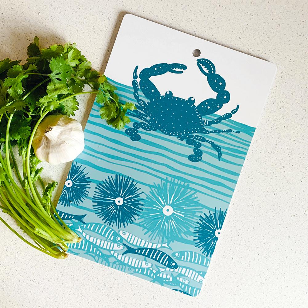 Sustainable Cutting Board | Crab (Teal Blue) Cutting Board La Vie Bien Sustainable Cutting Board | Crab (Teal Blue)