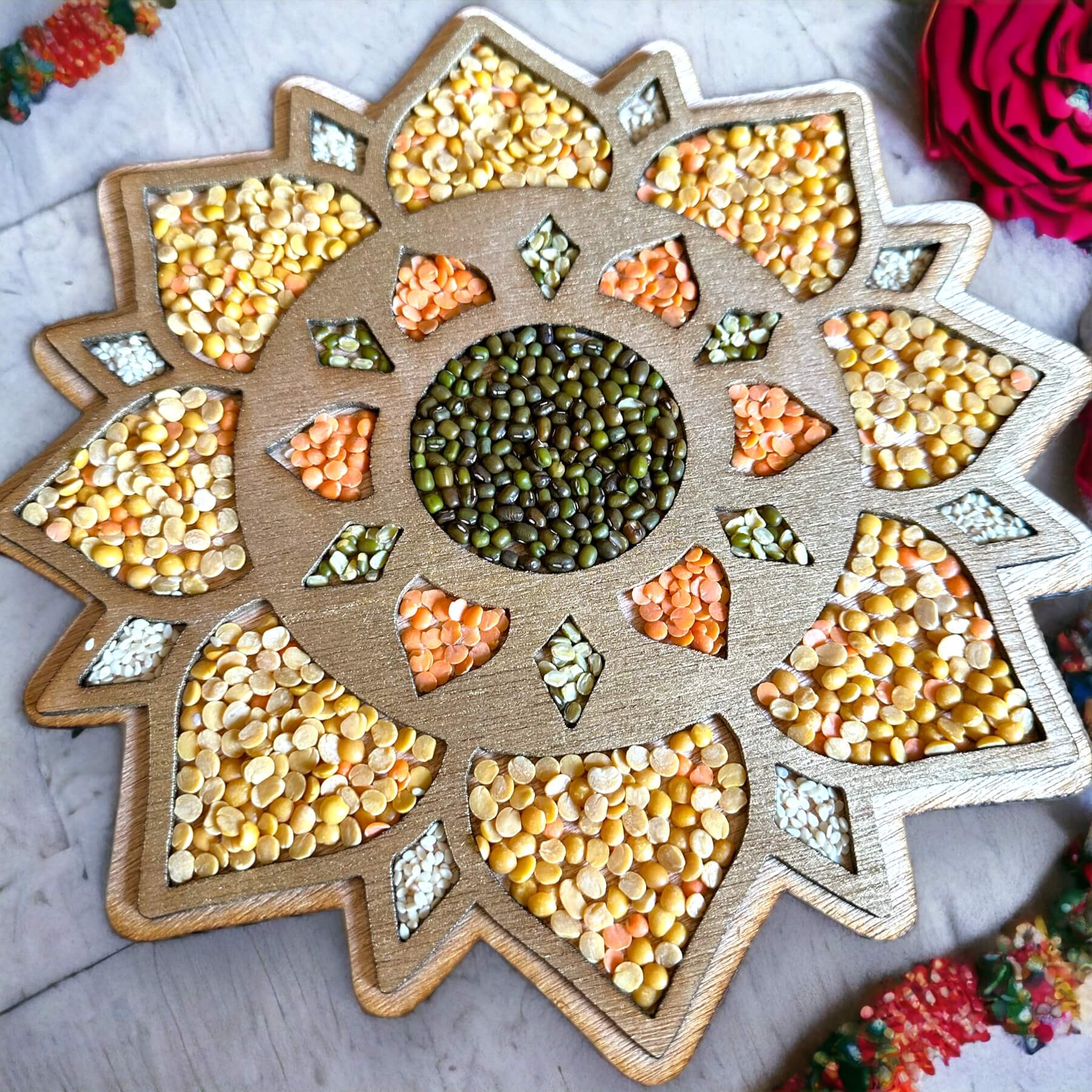 Eco-conscious Rangoli Tray