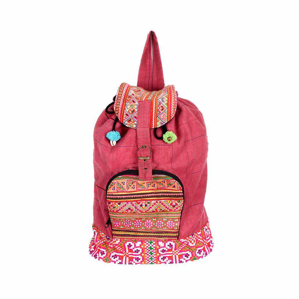 Sustainable Made Cross - Stitch Backpack - Thailand Bags La Vie Bien Sustainable Made Cross - Stitch Backpack - Thailand