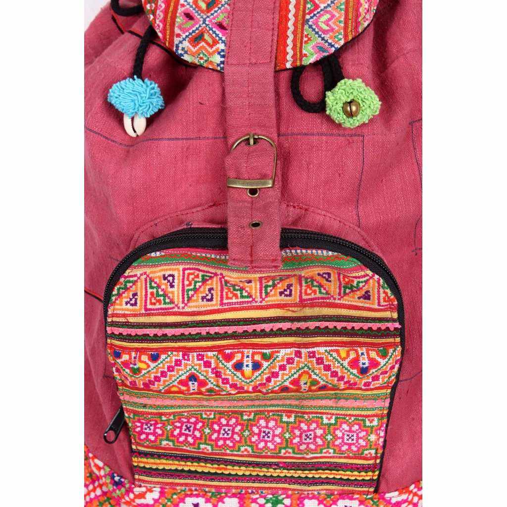 Sustainable Made Cross - Stitch Backpack - Thailand Bags La Vie Bien Sustainable Made Cross - Stitch Backpack - Thailand