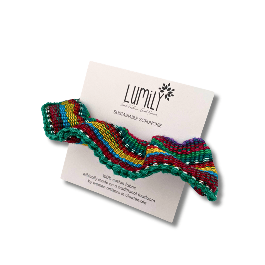 Sustainable Textile Multicolor Hair Scrunchie - Guatemala Accessories La Vie Bien Sustainable Textile Multicolor Hair Scrunchie - Guatemala