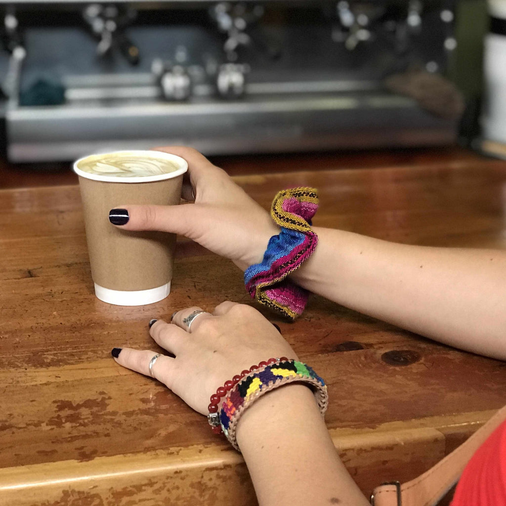 Sustainable Textile Multicolor Hair Scrunchie - Guatemala Accessories La Vie Bien Sustainable Textile Multicolor Hair Scrunchie - Guatemala