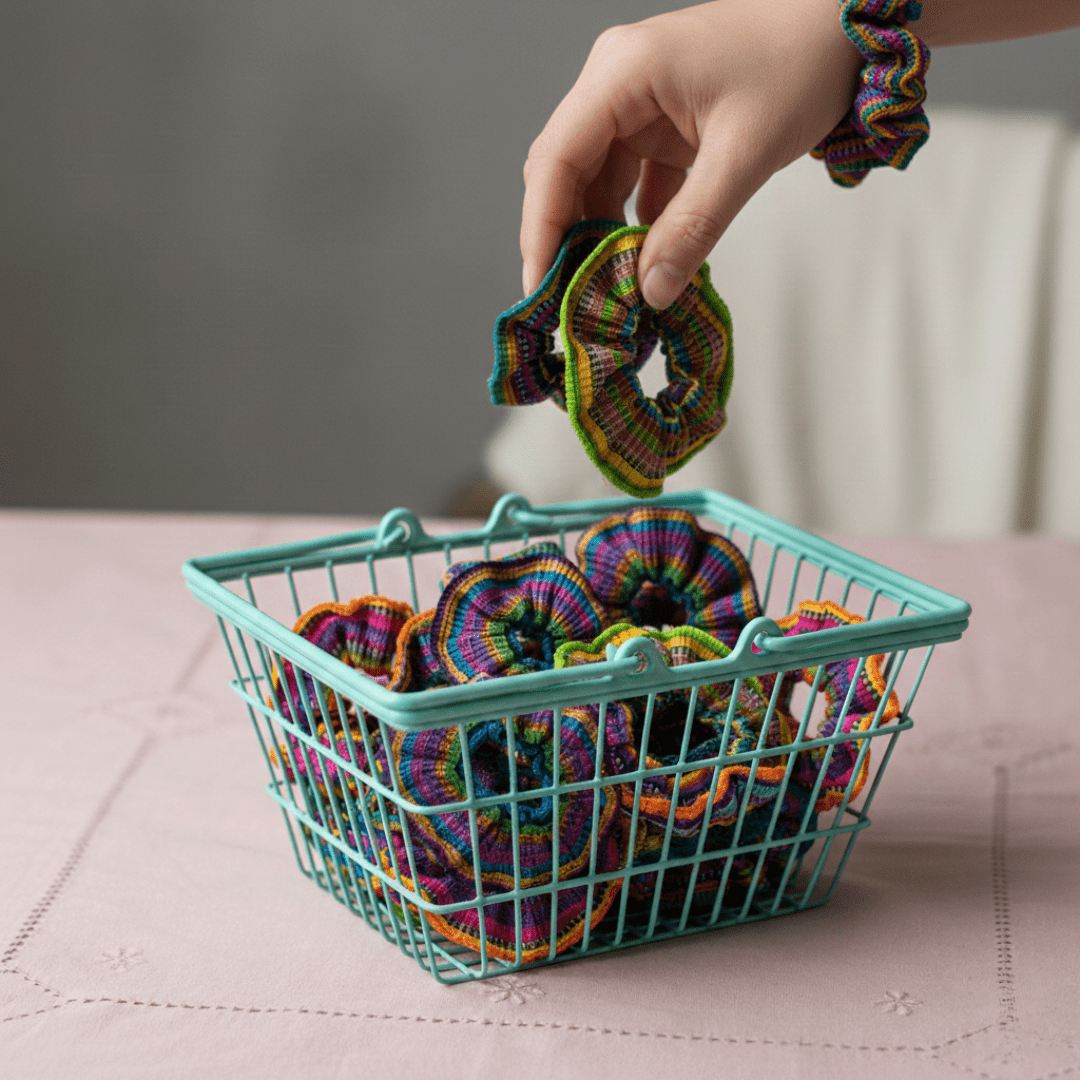 Sustainable Textile Multicolor Hair Scrunchie - Guatemala Accessories La Vie Bien Sustainable Textile Multicolor Hair Scrunchie - Guatemala
