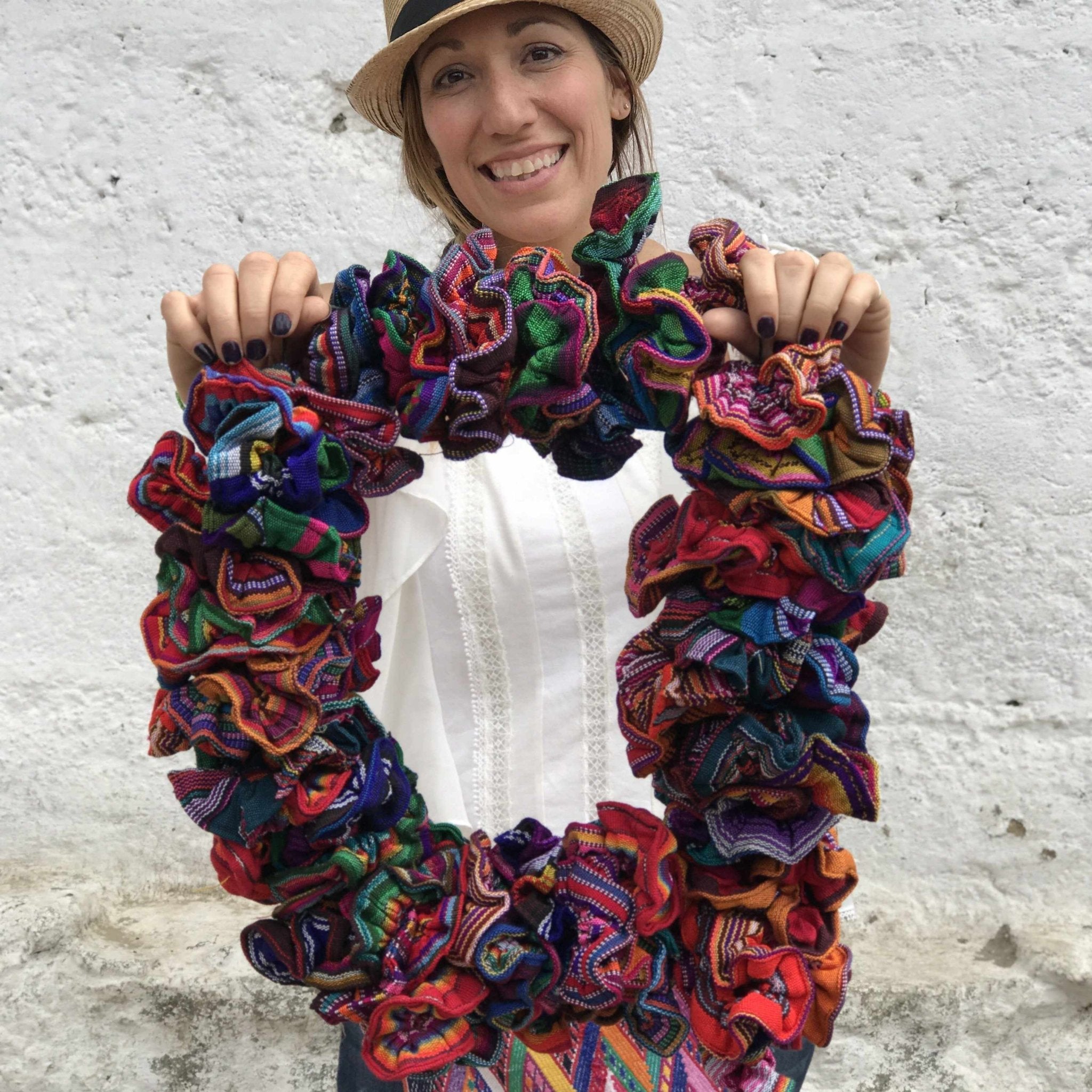 Sustainable Textile Multicolor Hair Scrunchie - Guatemala Accessories La Vie Bien Sustainable Textile Multicolor Hair Scrunchie - Guatemala