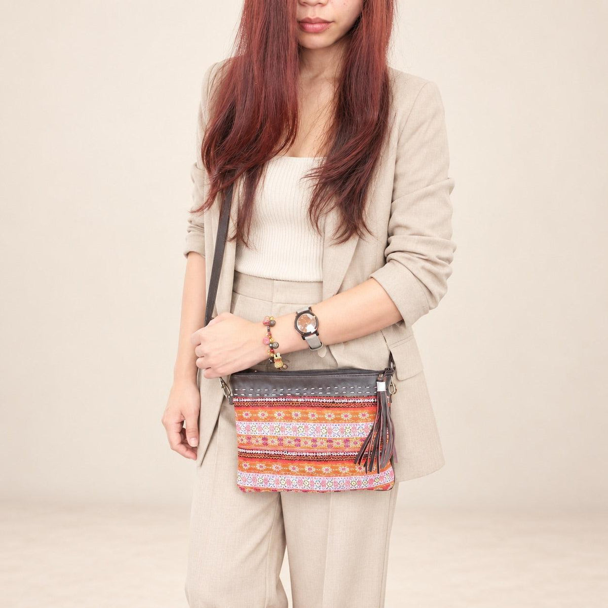 Sustainably Made Artisan Crafted Baby Carrier Cosmetic Bag- Thailand Crossbody La Vie Bien Sustainably Made Artisan Crafted Baby Carrier Cosmetic Bag- Thailand