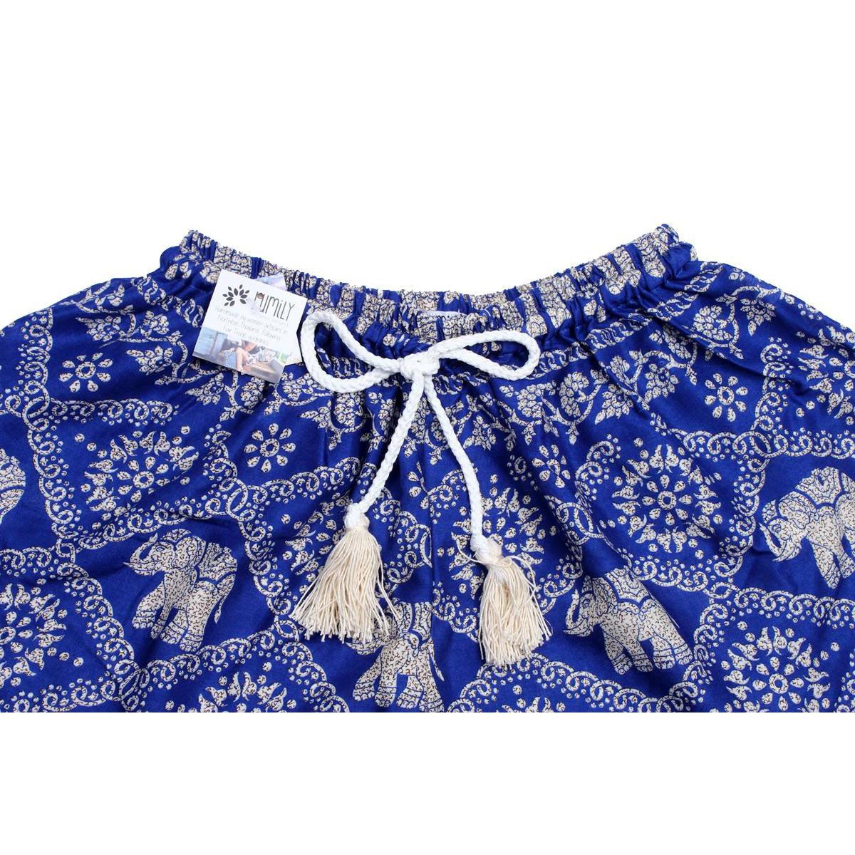 Sustainably Made Bohemian Style Printed Elephant Shorts - Thailand Apparel La Vie Bien Sustainably Made Bohemian Style Printed Elephant Shorts - Thailand