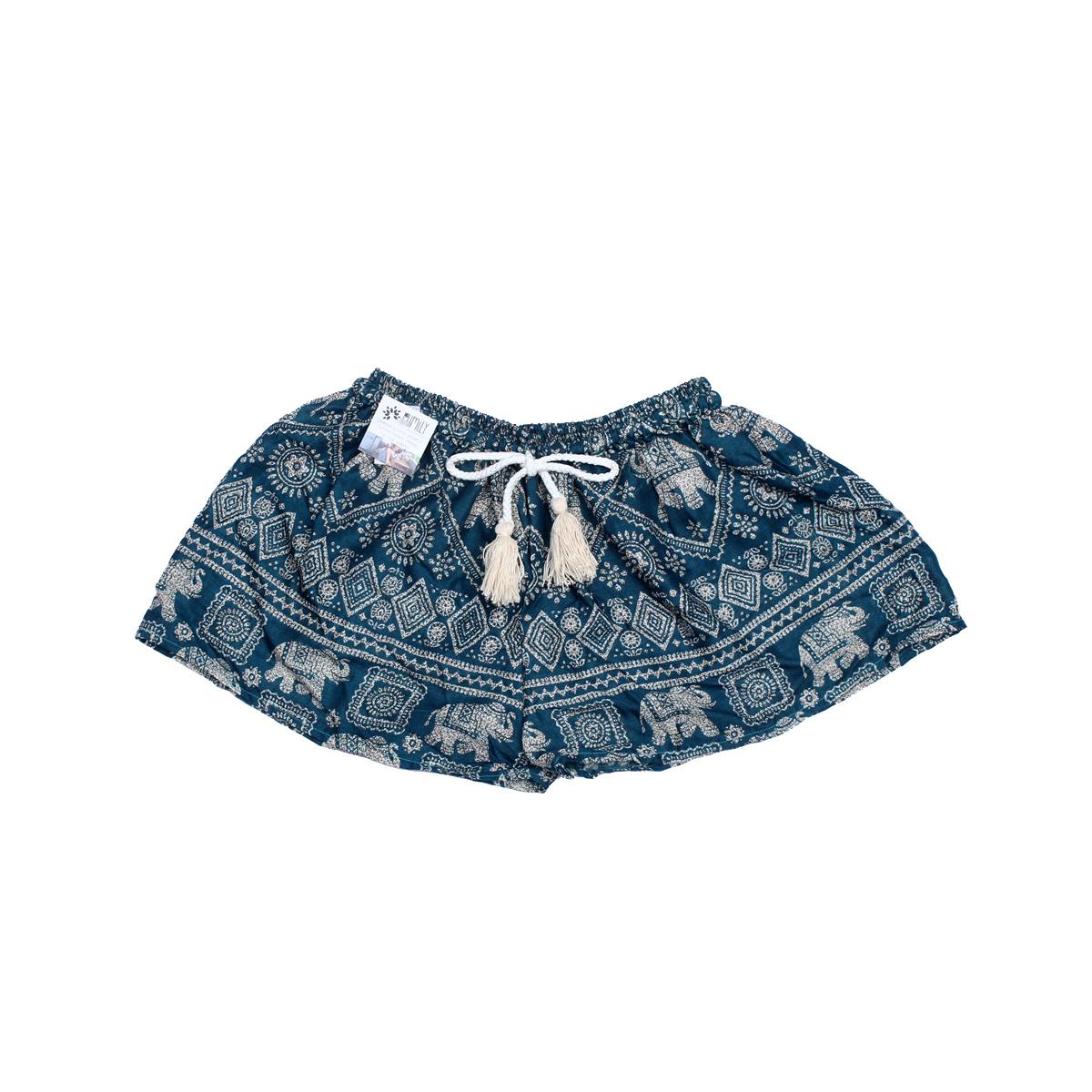 Sustainably Made Bohemian Style Printed Elephant Shorts - Thailand Apparel La Vie Bien Sustainably Made Bohemian Style Printed Elephant Shorts - Thailand