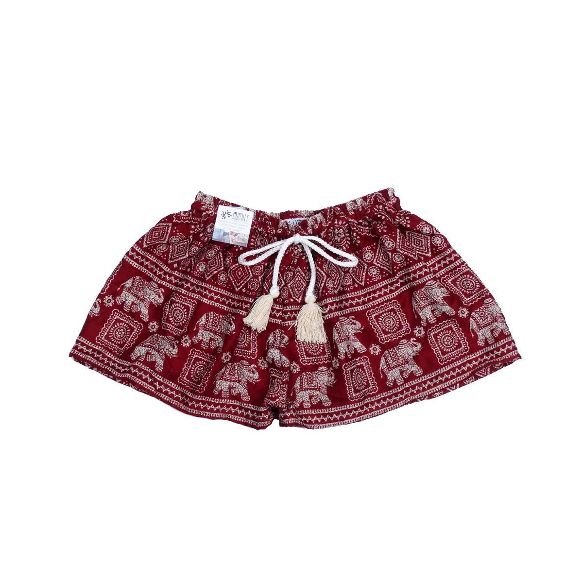 Sustainably Made Bohemian Style Printed Elephant Shorts - Thailand Apparel La Vie Bien Sustainably Made Bohemian Style Printed Elephant Shorts - Thailand