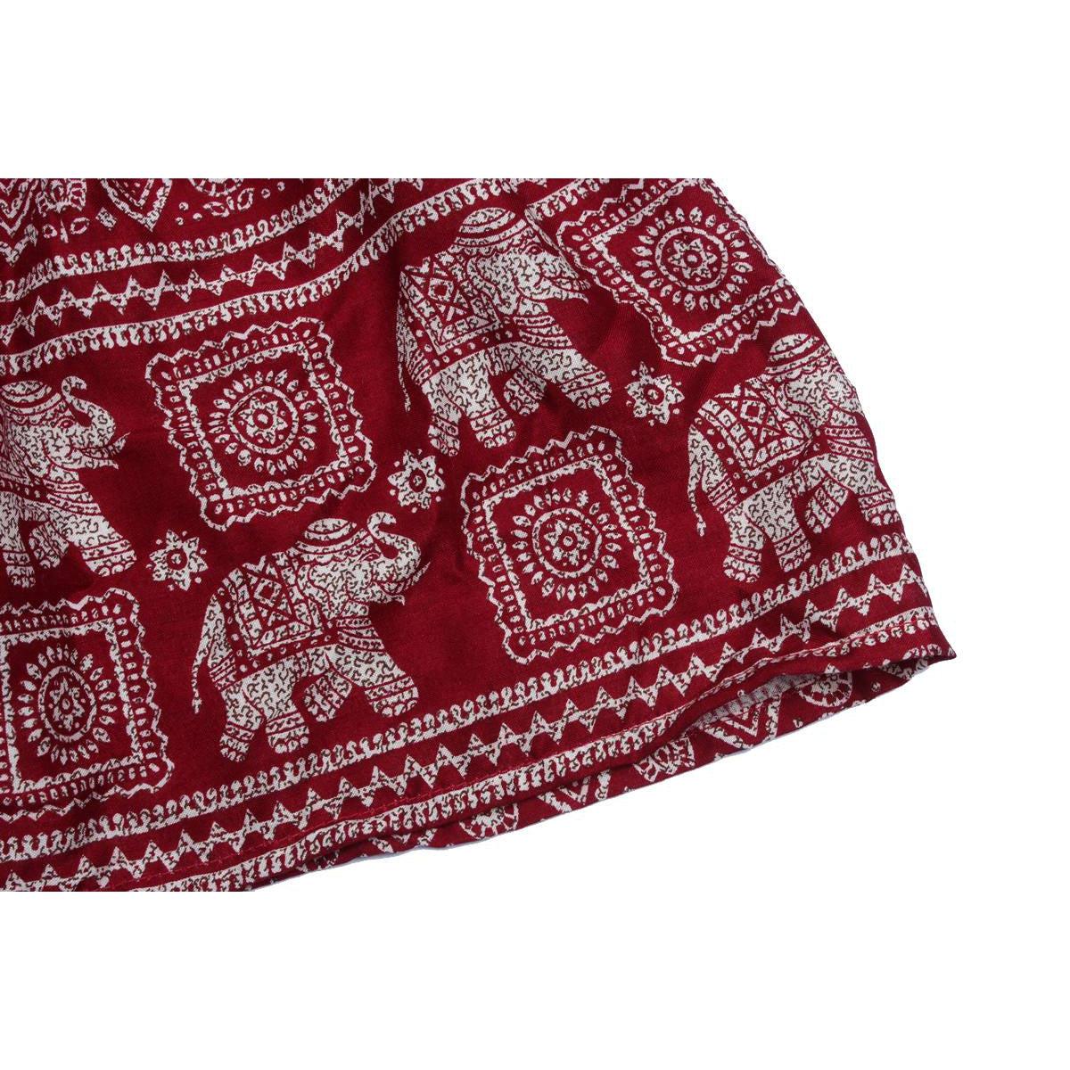 Sustainably Made Bohemian Style Printed Elephant Shorts - Thailand Apparel La Vie Bien Sustainably Made Bohemian Style Printed Elephant Shorts - Thailand