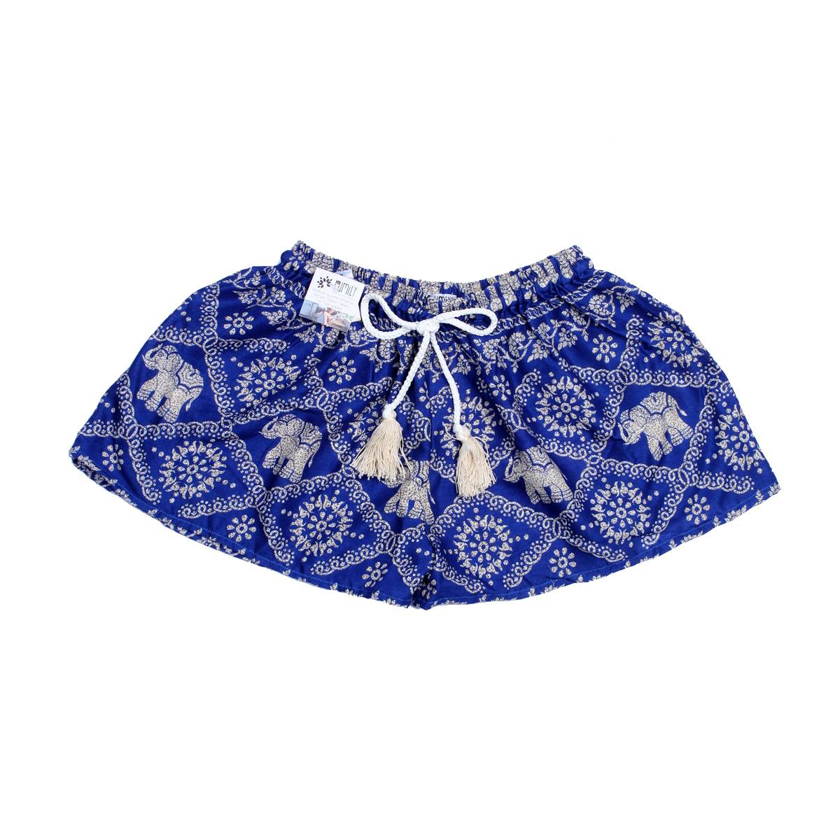 Sustainably Made Bohemian Style Printed Elephant Shorts - Thailand Apparel La Vie Bien Sustainably Made Bohemian Style Printed Elephant Shorts - Thailand